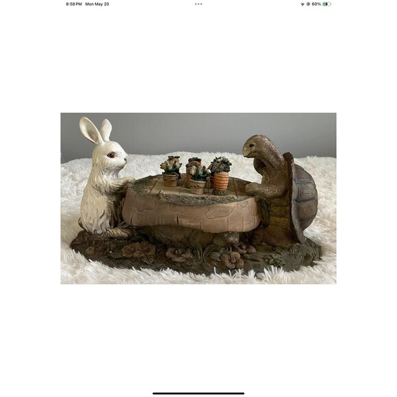 Tortoise & HareTic Tac Toe Game Set Figurine Carrot/Flowerpot Removable Pieces - Picture 1 of 12